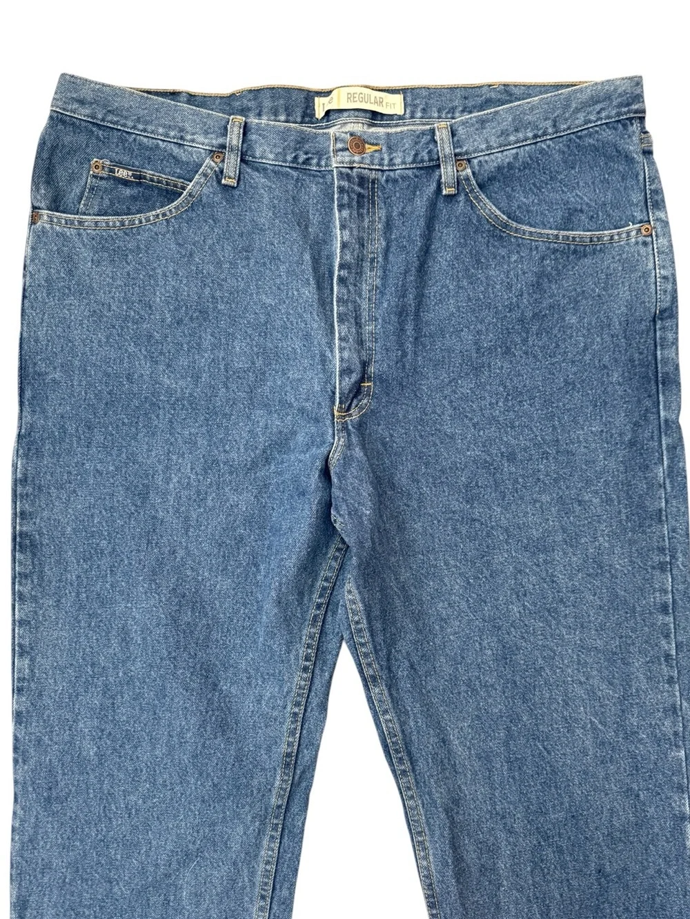 Lee Regular Fit Jeans Mens 42x36 Fits 40x36 Medium Wash Straight Leg 100% Cotton
